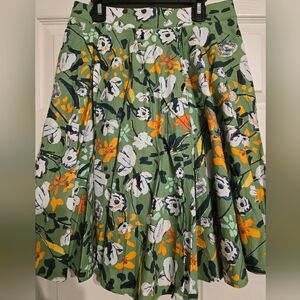 Roolee Green Floral Skirt